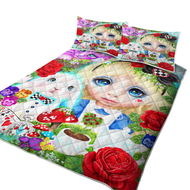 Girls Art Curious Little Alice Girl Quilt