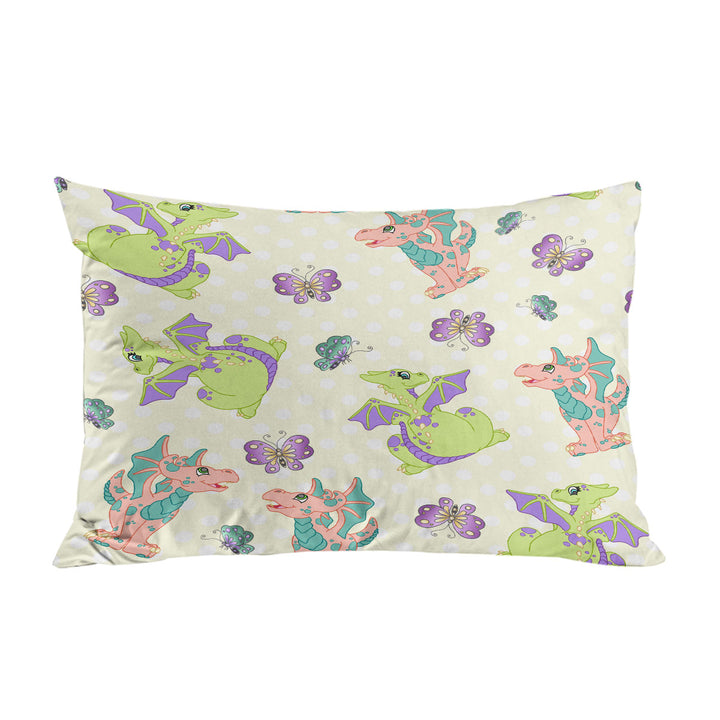 Girls Butterfly and Dragon Pattern Pillow Case Covers