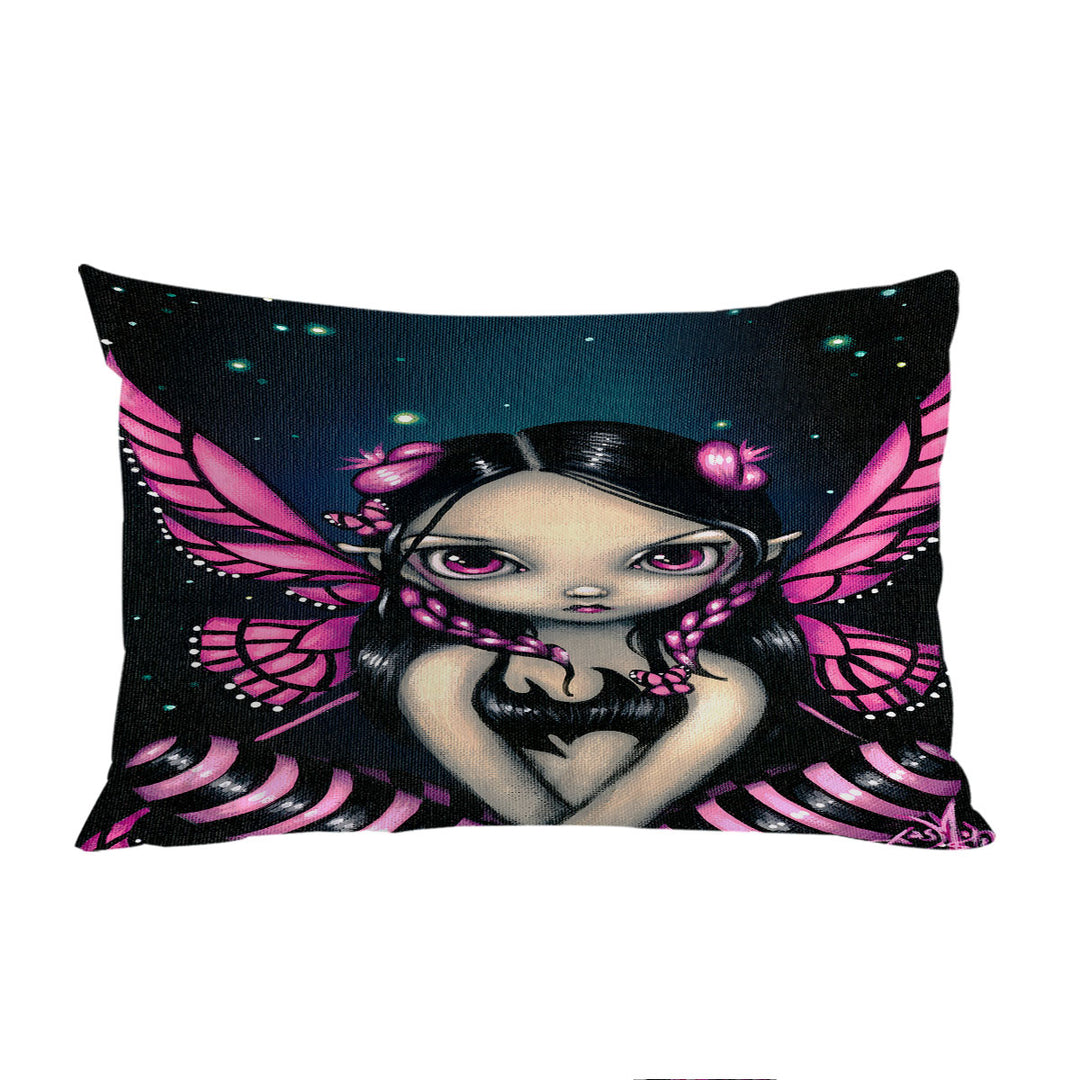 Girls Painting Pink Butterfly Fairy Pillow Case Covers