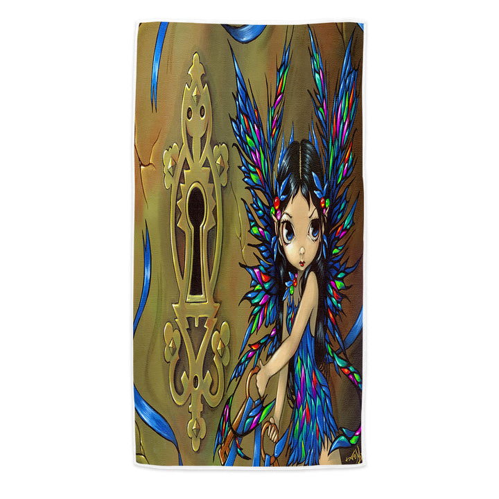 Girls Pool Towels Keyhole Colorful Wings Fairy Secrets