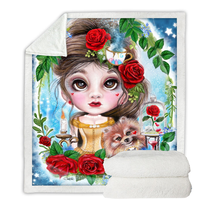 Girls Sherpa Blanket Art Beauty and her Beast