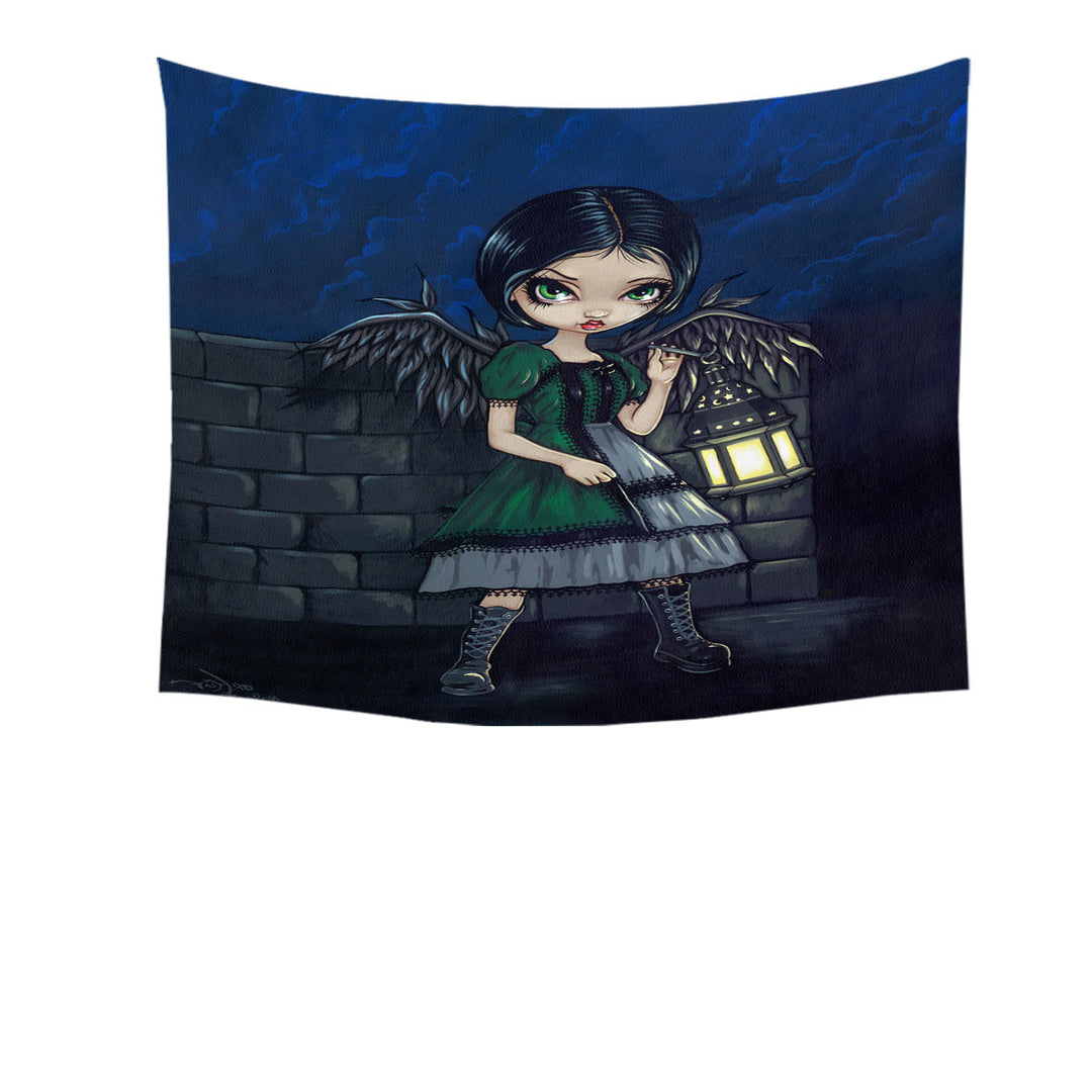 Girls Tapestry Big Eyed Beautiful Angel Lighting the Way