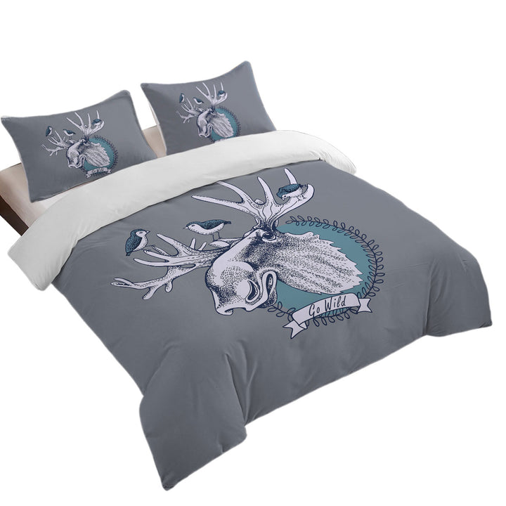 Go Wild Moose and Birds Coverlet