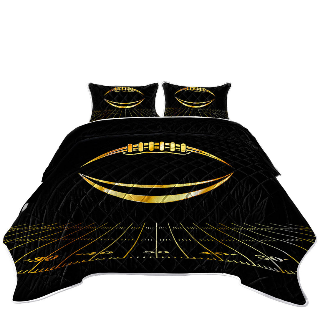 Gold Football Summer Quilt