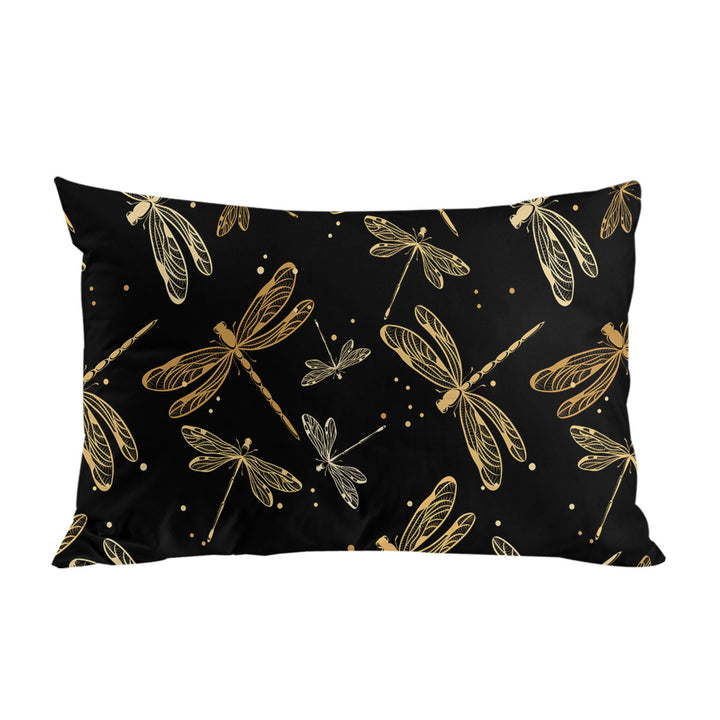 Golden Dragonflies Pillow Cases