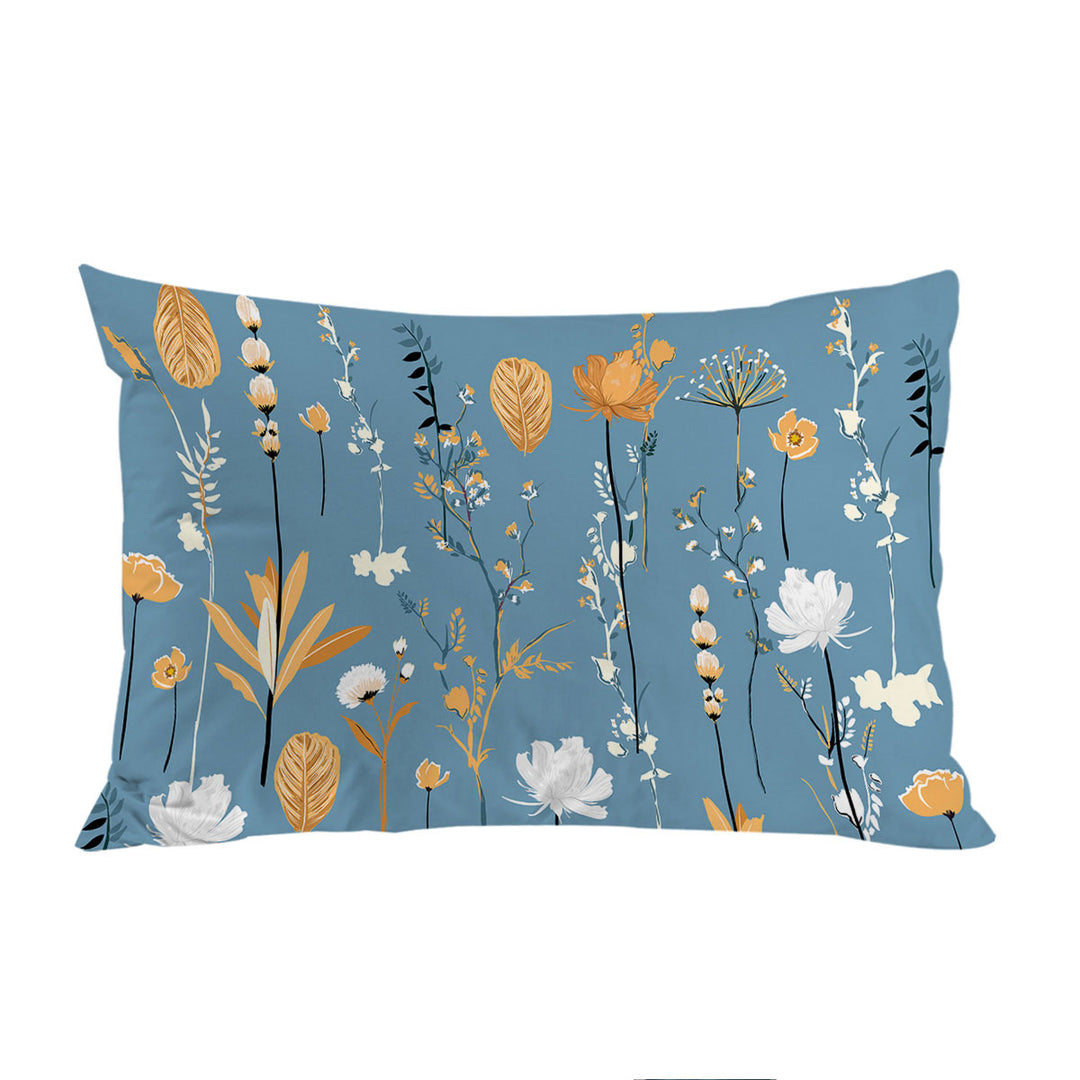 Golden White Flower Garden Pillowcases