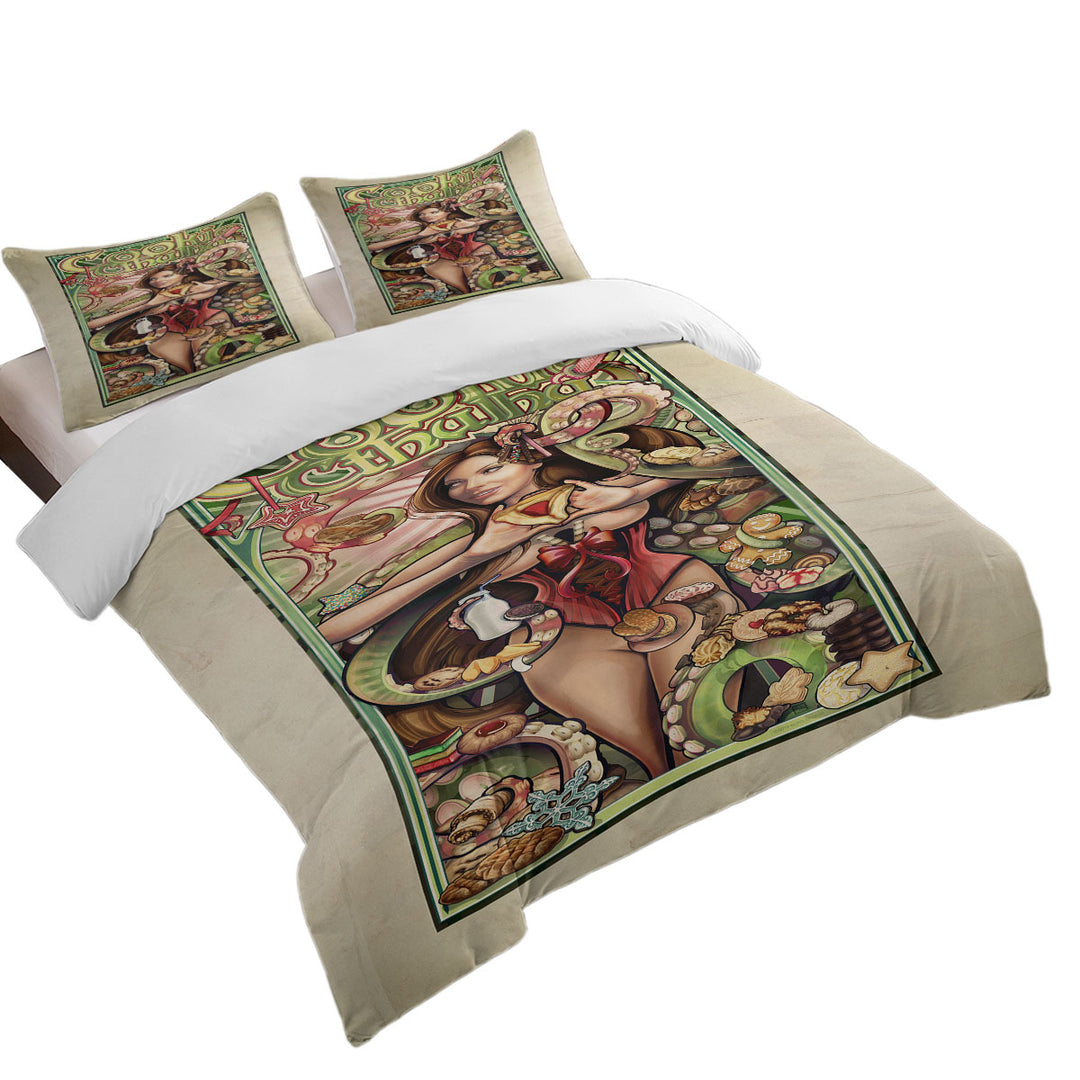 Good Duvet Covers with Cool Art Cookie Cthulhu and Sexy Girl