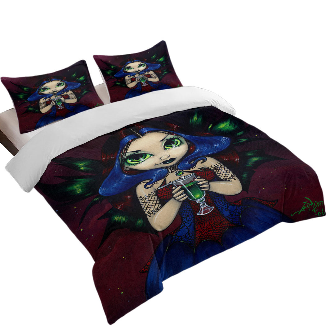 Good Duvet Covers with Cool Blue Haired Fairy Eyes of Absinthe