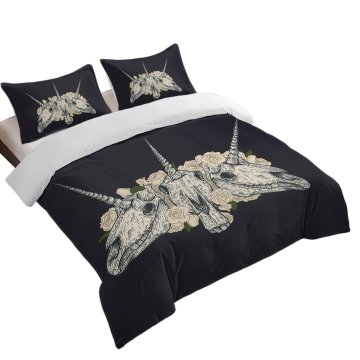 Good Duvet Covers with Cool and Scary Unicorn Skulls