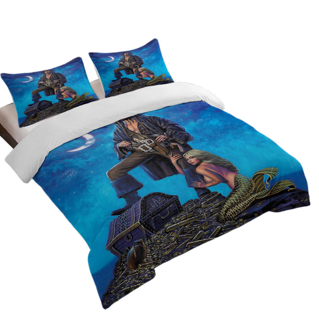 Good Duvet Covers with Gold Treasure Pirate and Mermaid