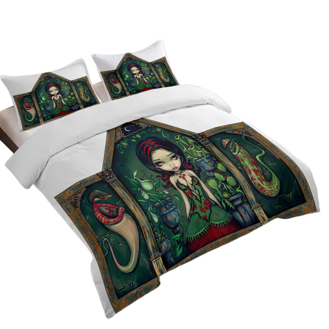 Good Duvet Covers with Goth Victorian Girl in the Carnivorous Greenhouse