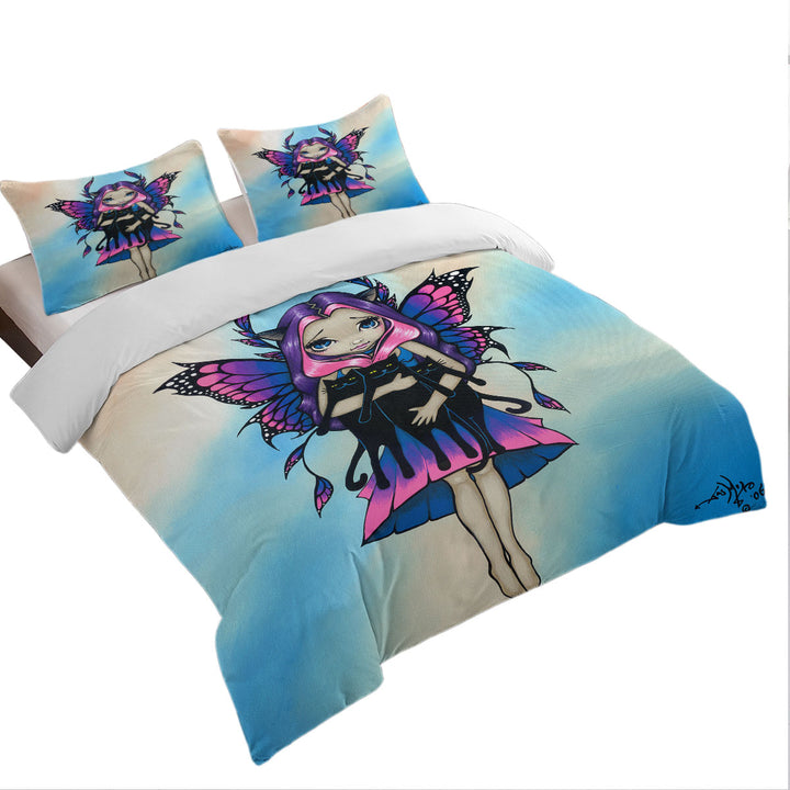 Good Duvet Covers with My Three Kitties Cute Fairy with Her Black Cats