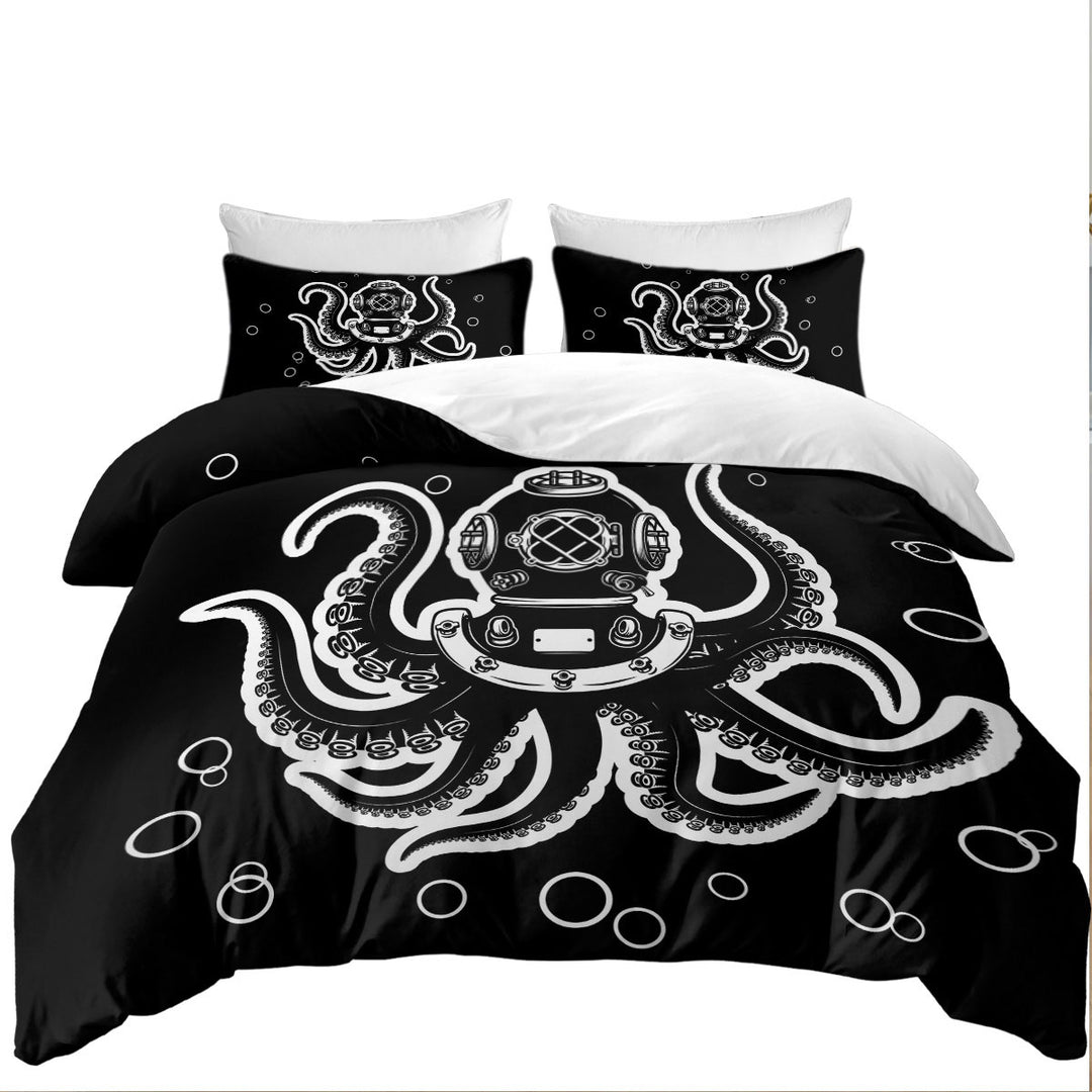 Good Duvet Covers with Octopus Diver