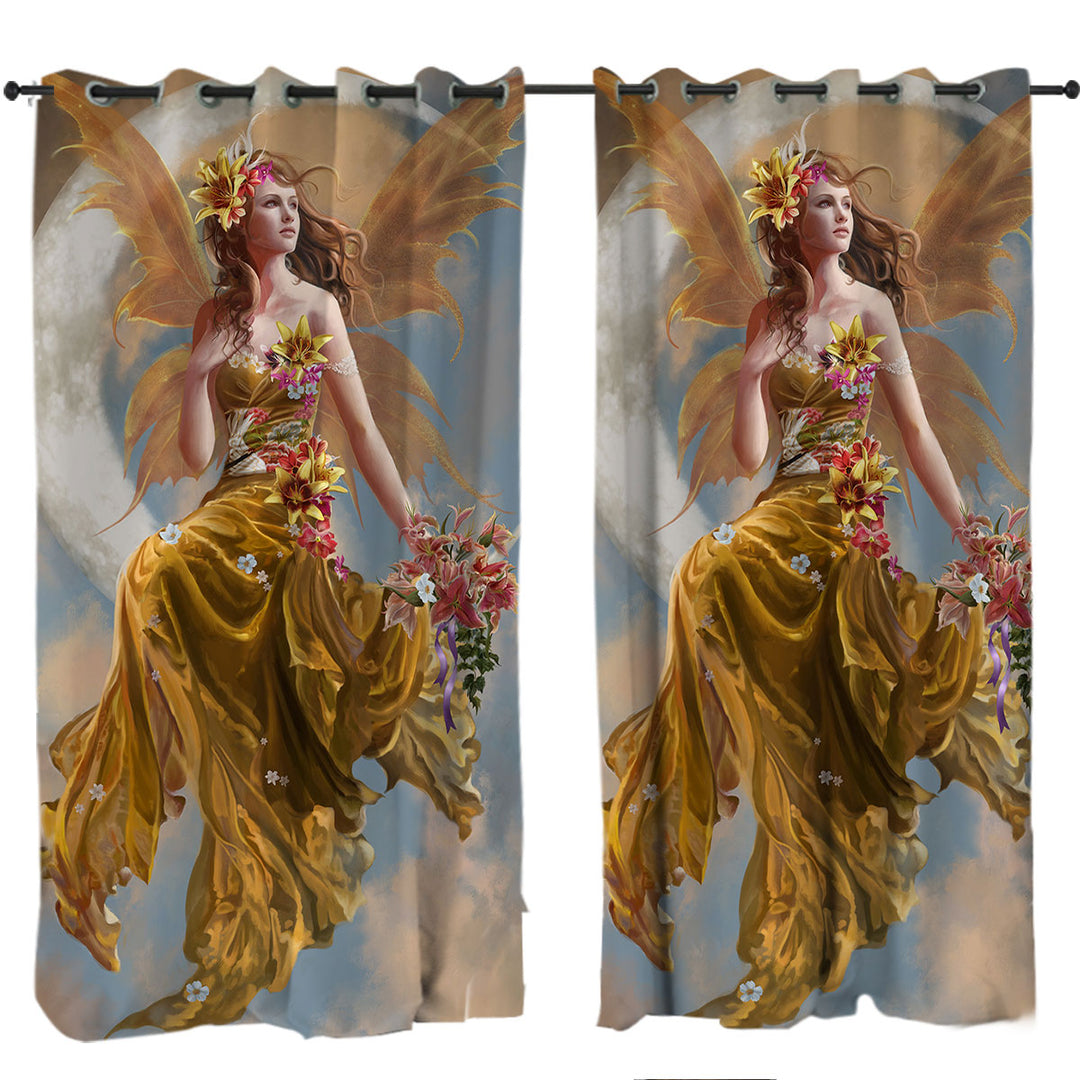 Gorgeous Earth Moon and Flowers Fairy Drapes