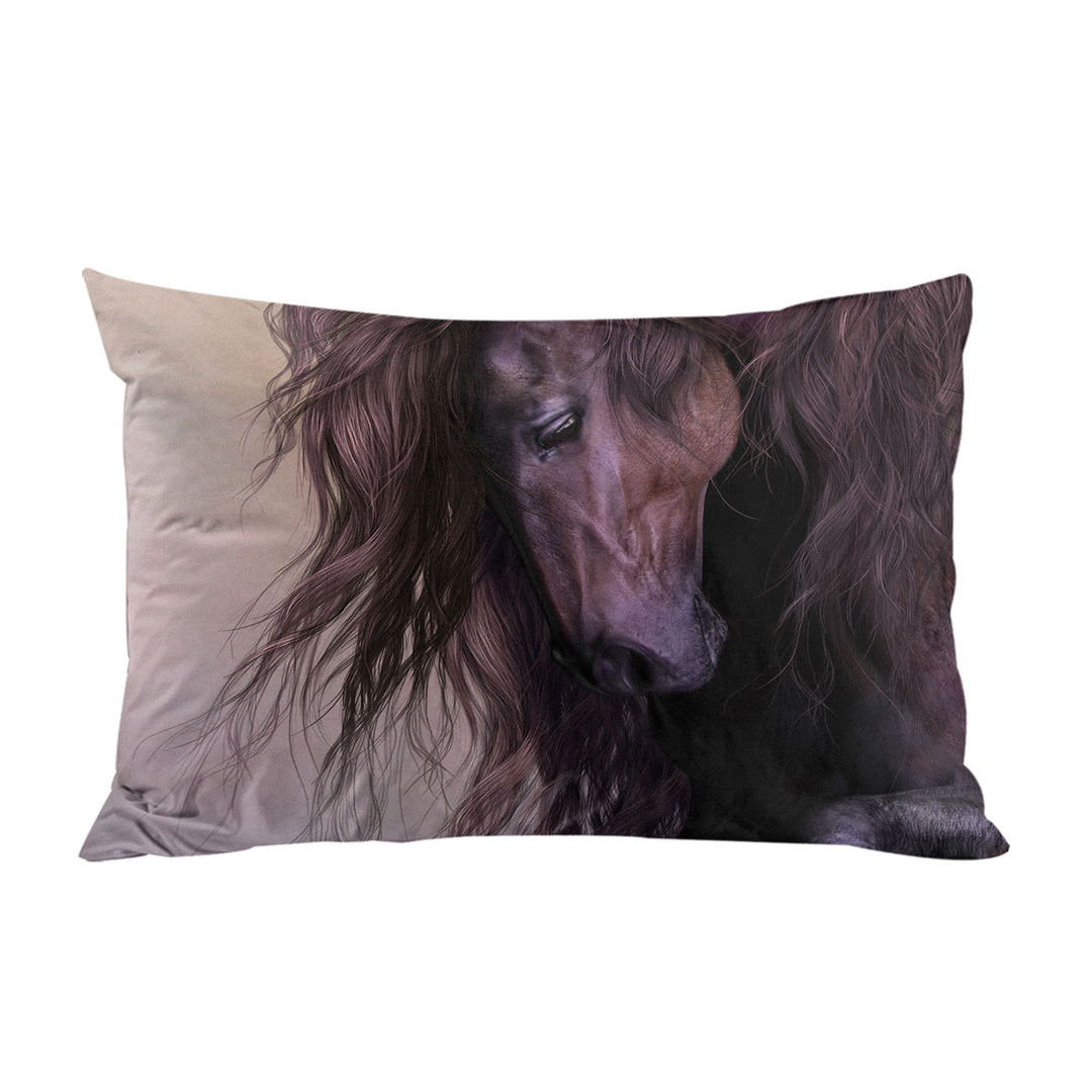 Gorgeous Long Haired Brown Horse Pillowcase