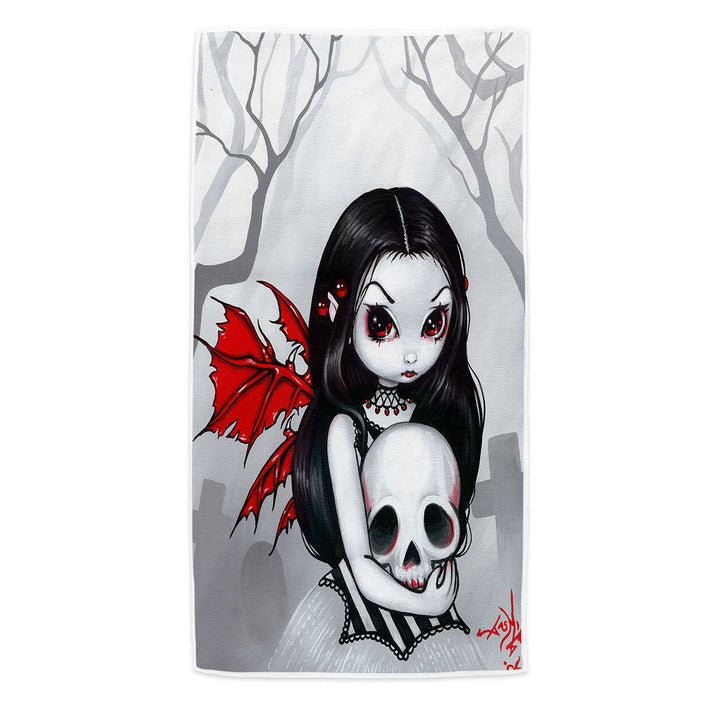 Goth Beach Towel Fairy a Walk Through the Cemetery