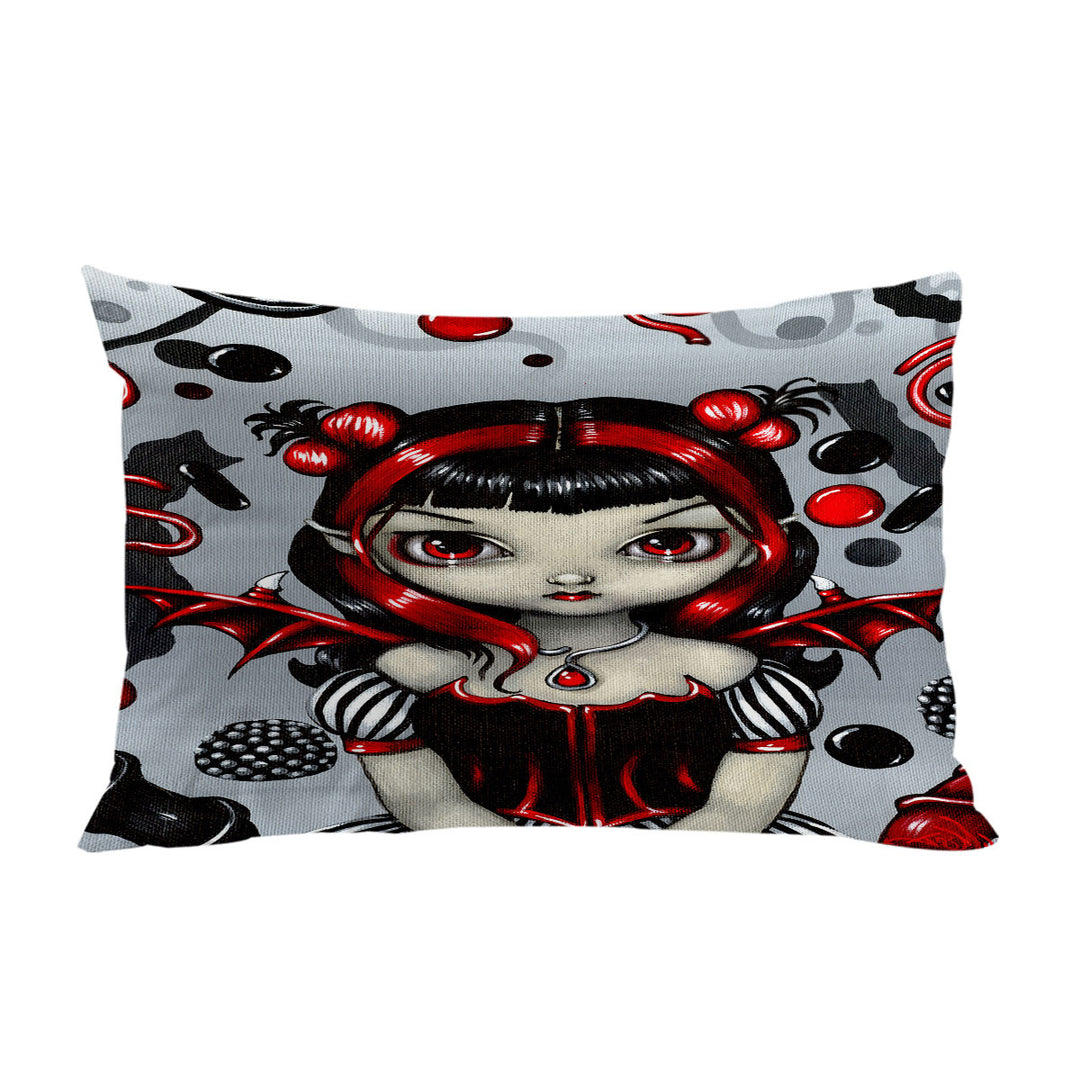 Goth Red and Black Licorice Fairy Custom Pillow Cases