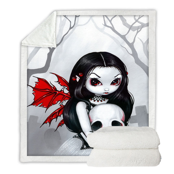 Goth Sofa Blankets Fairy a Walk Through the Cemetery