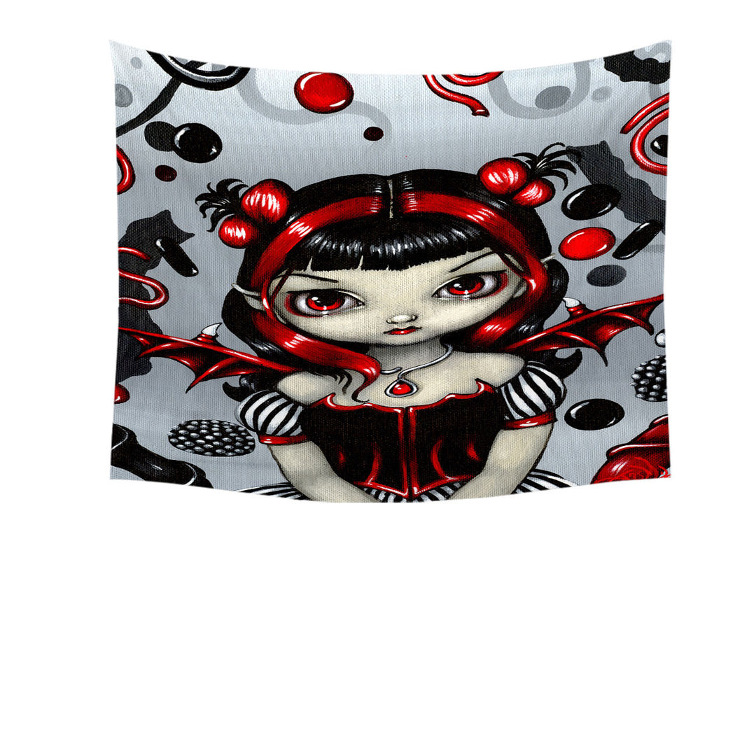 Goth Tapestry Red and Black Licorice Fairy