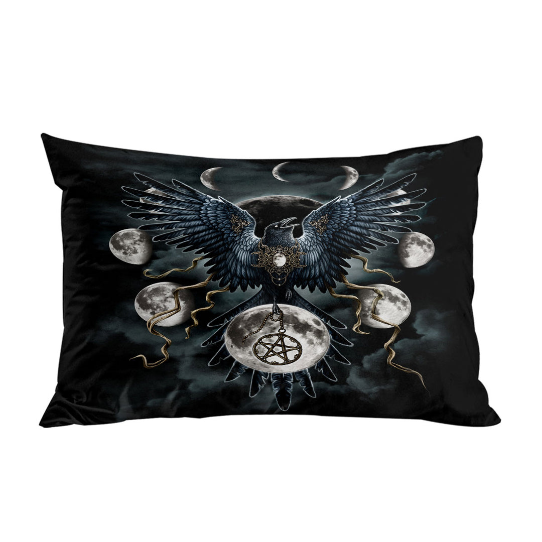 Gothic Art Sinister Wings Moon Night Crow Pillowcases