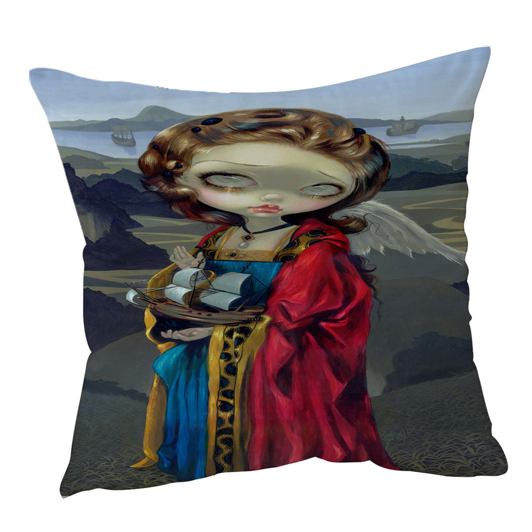 Gothic Cushions style Painting Angel a Safe Harbor