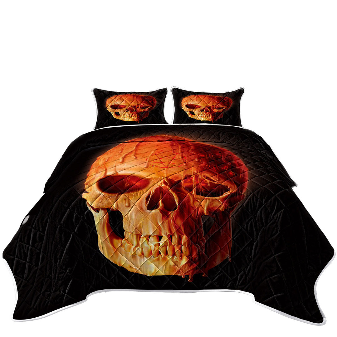 Gothic Dark Art Wax Skull Coverlet