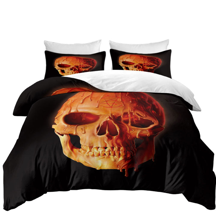 Gothic Dark Art Wax Skull Duvet Cover set