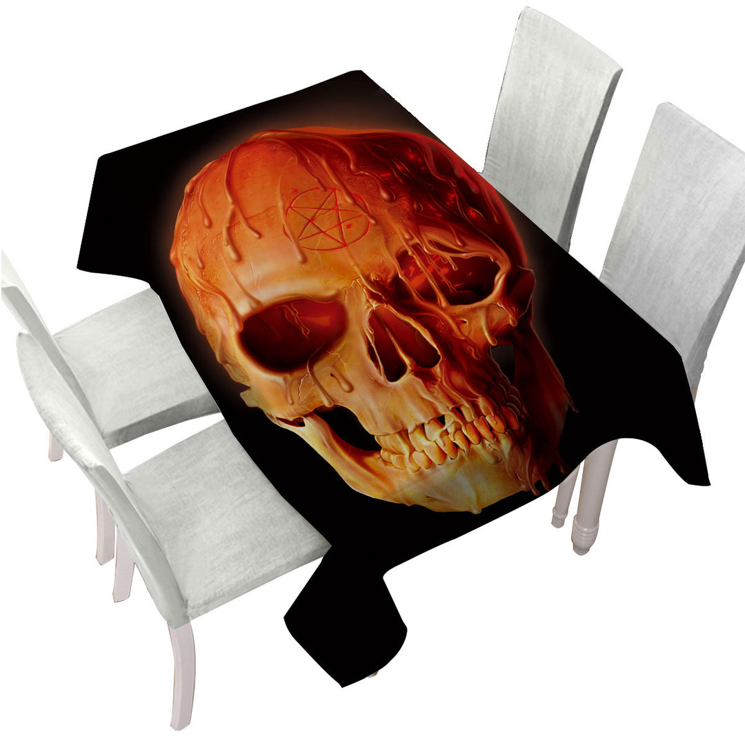 Gothic Dark Art Wax Skull Tablecloth