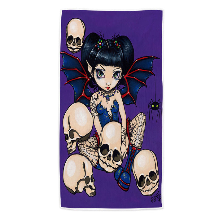 Gothic Fairy Spiders and Skulls Beach Towels