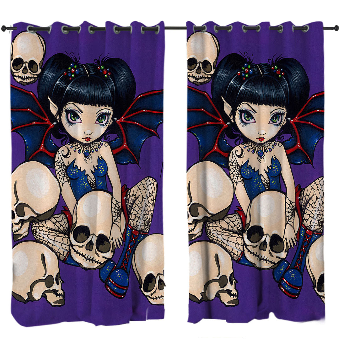 Gothic Fairy Spiders and Skulls Drapes