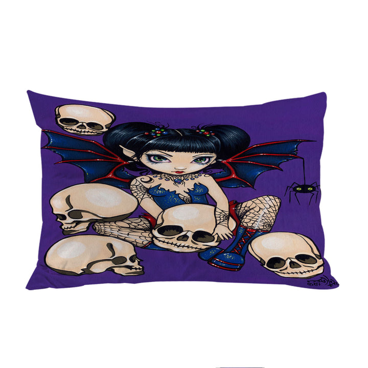 Gothic Fairy Spiders and Skulls Pillowcase