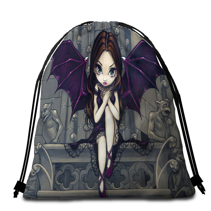 Gothic Fairy and the Gargoyles of Notre Dame Beach Towel Pack