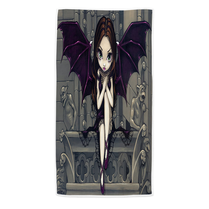 Gothic Fairy and the Gargoyles of Notre Dame Beach Towel