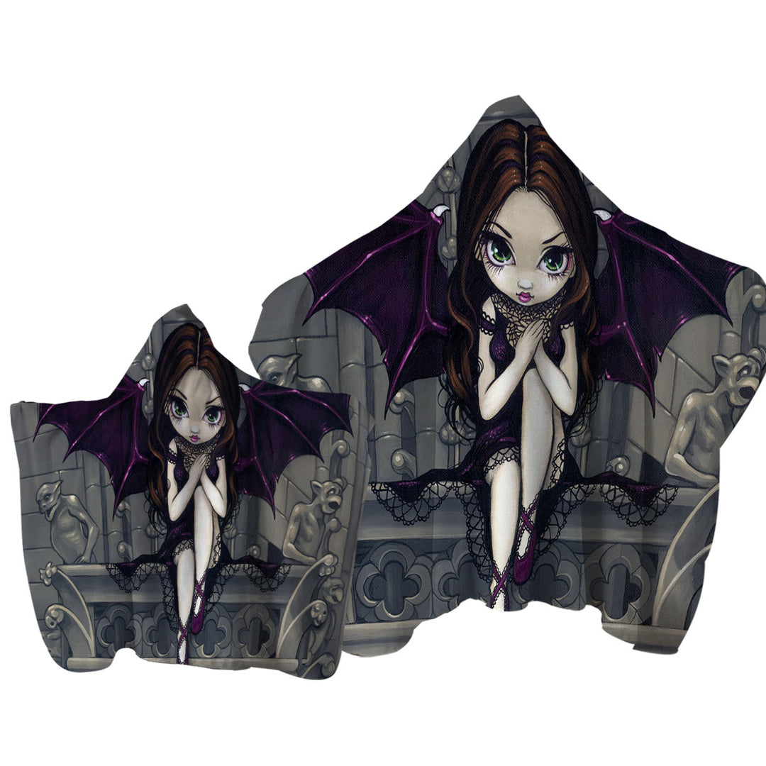 Gothic Fairy and the Gargoyles of Notre Dame Towel Hoodie