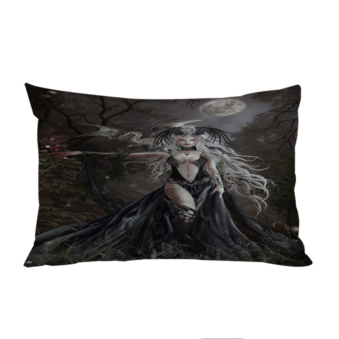 Gothic Fantasy Art My Queen of Havoc and Dragon Pillowcases