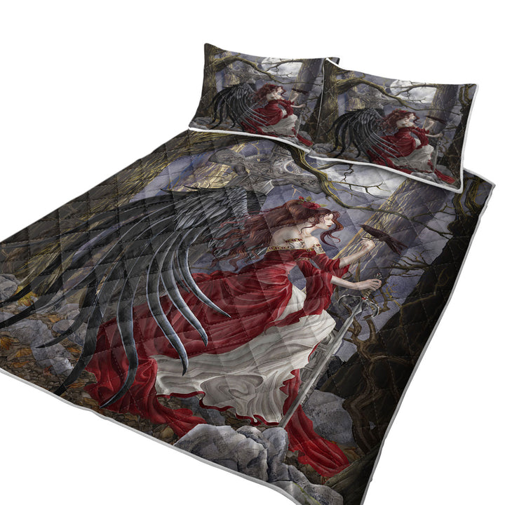 Gothic Fantasy Art the Graveyard Fairy King Size Quilt Sets