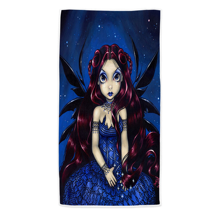 Gothic Microfibre Beach Towel Blue Dress Fairy Countess