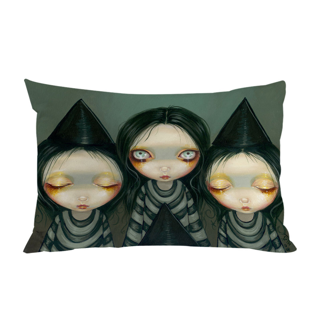 Gothic Painting Three Witchy Sisters Maiden Witches Pillowcase