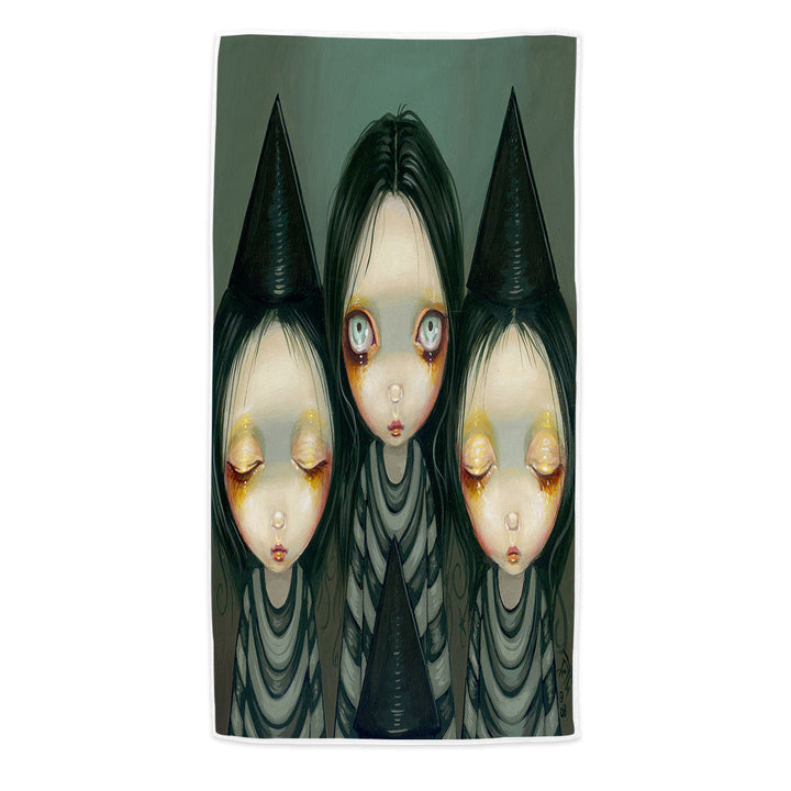 Gothic Painting Three Witchy Sisters Maiden Witches Pool Towels