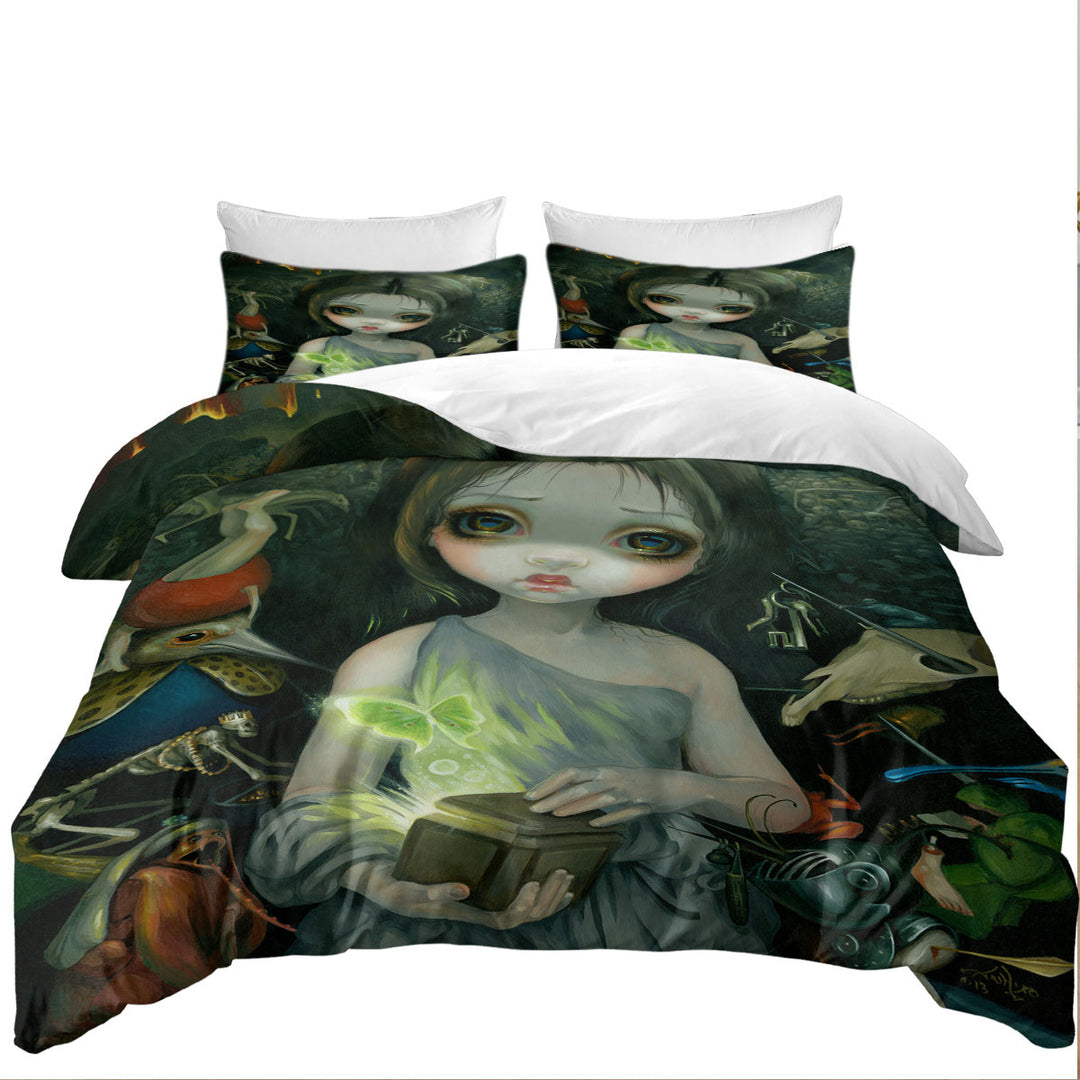 Gothic Scary Art Girl Opened the Pandora Box Comforter Cover