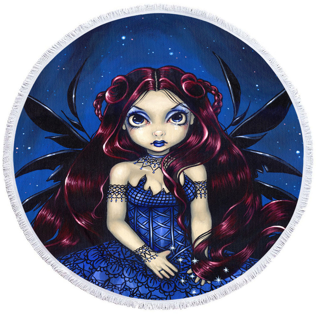 Gothic Womens Beach Towel Blue Dress Fairy Countess