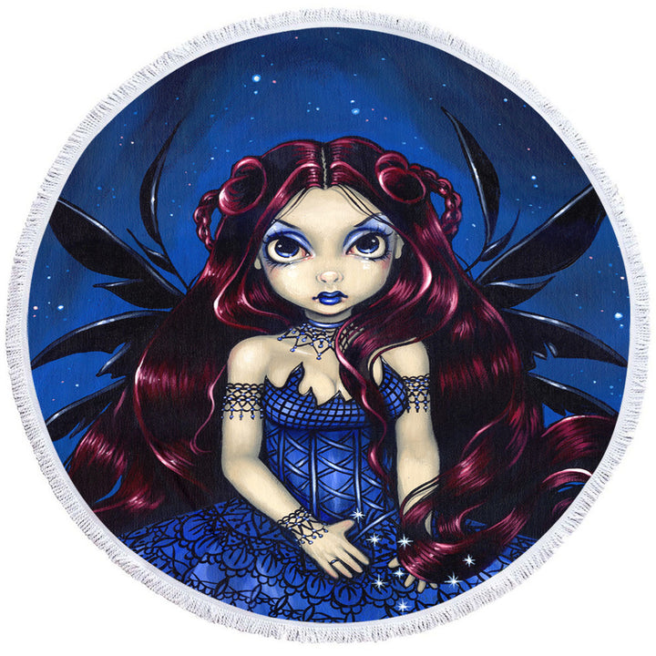 Gothic Womens Beach Towel Blue Dress Fairy Countess