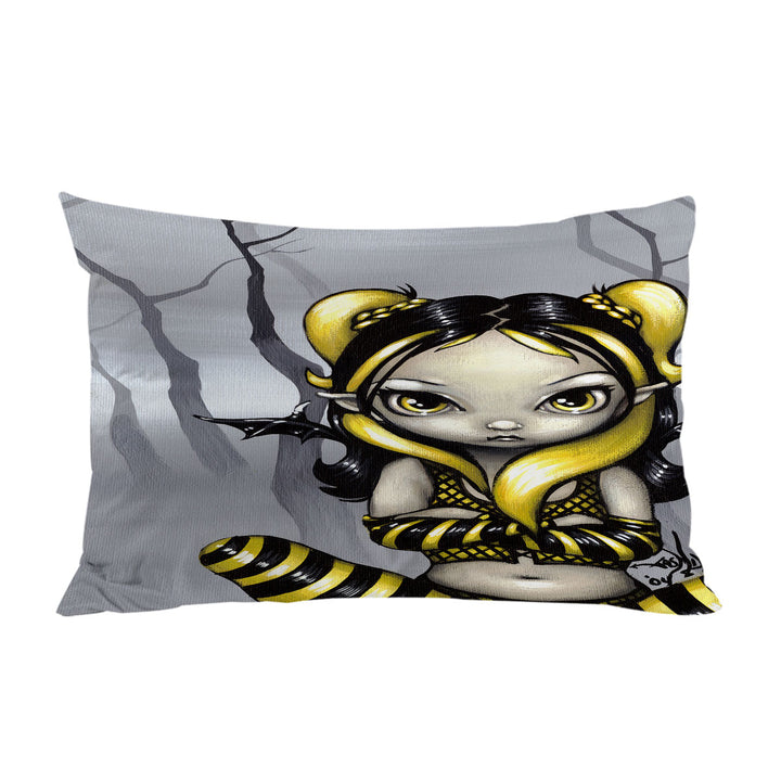 Gothling Bumblebee Goth Elf Girl in Eerie Forest Pillowcase