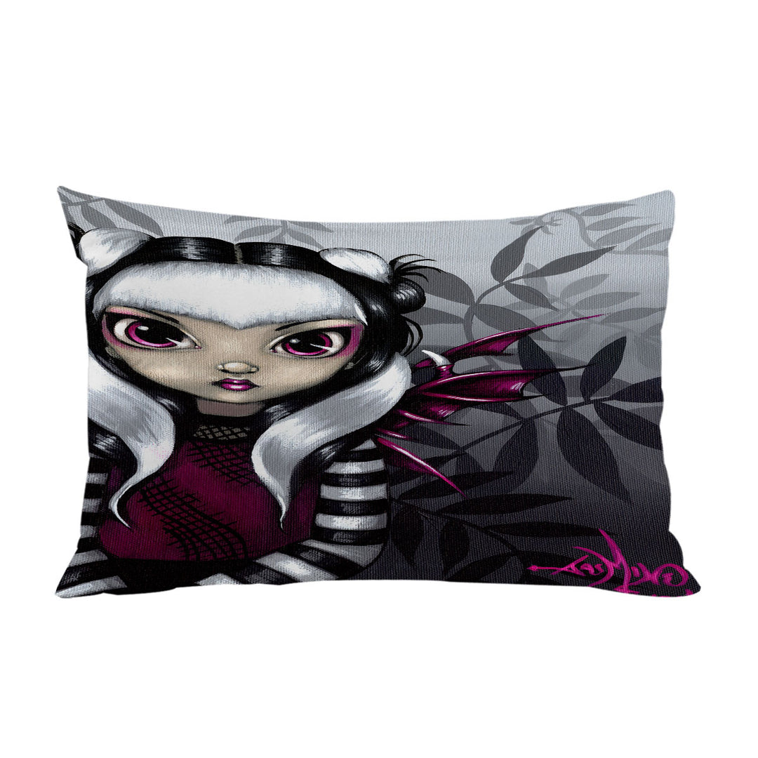 Gothling Cute Violet Purple and Black Goth Fairy Pillowcase