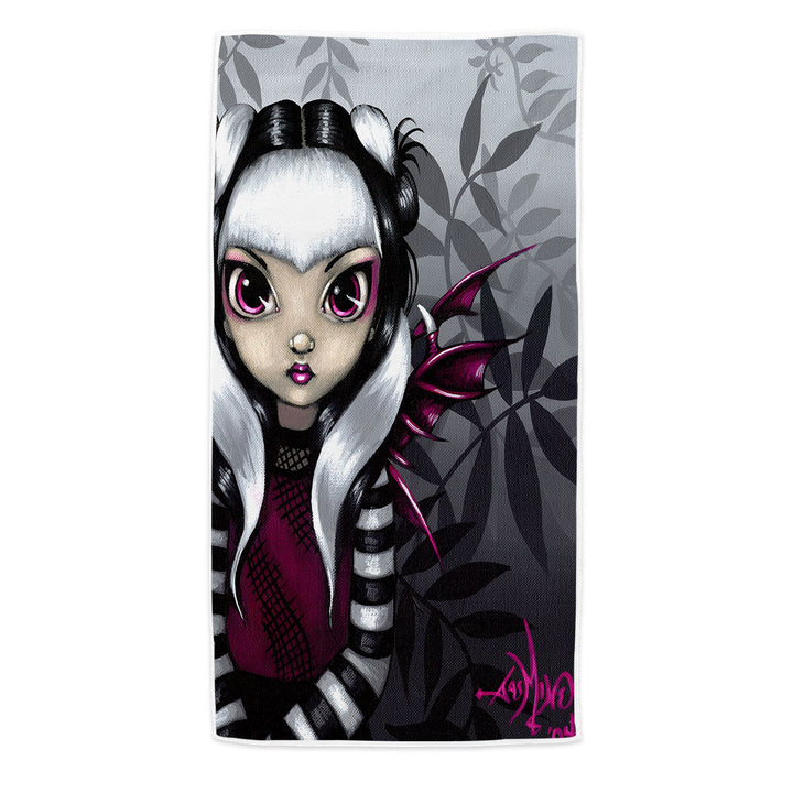 Gothling Pool Towels Cute Violet Purple and Black Goth Fairy