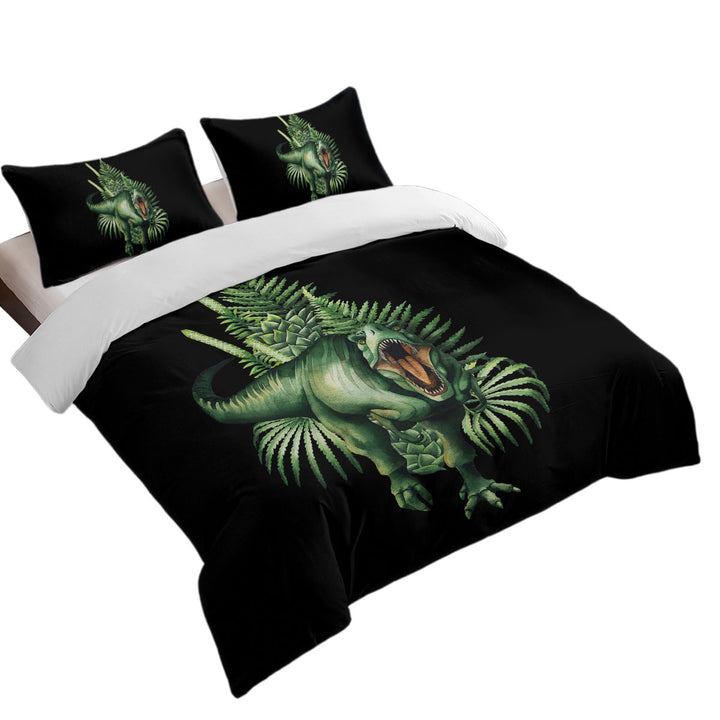 Green Scary Dinosaur Queen Size Duvet Cover