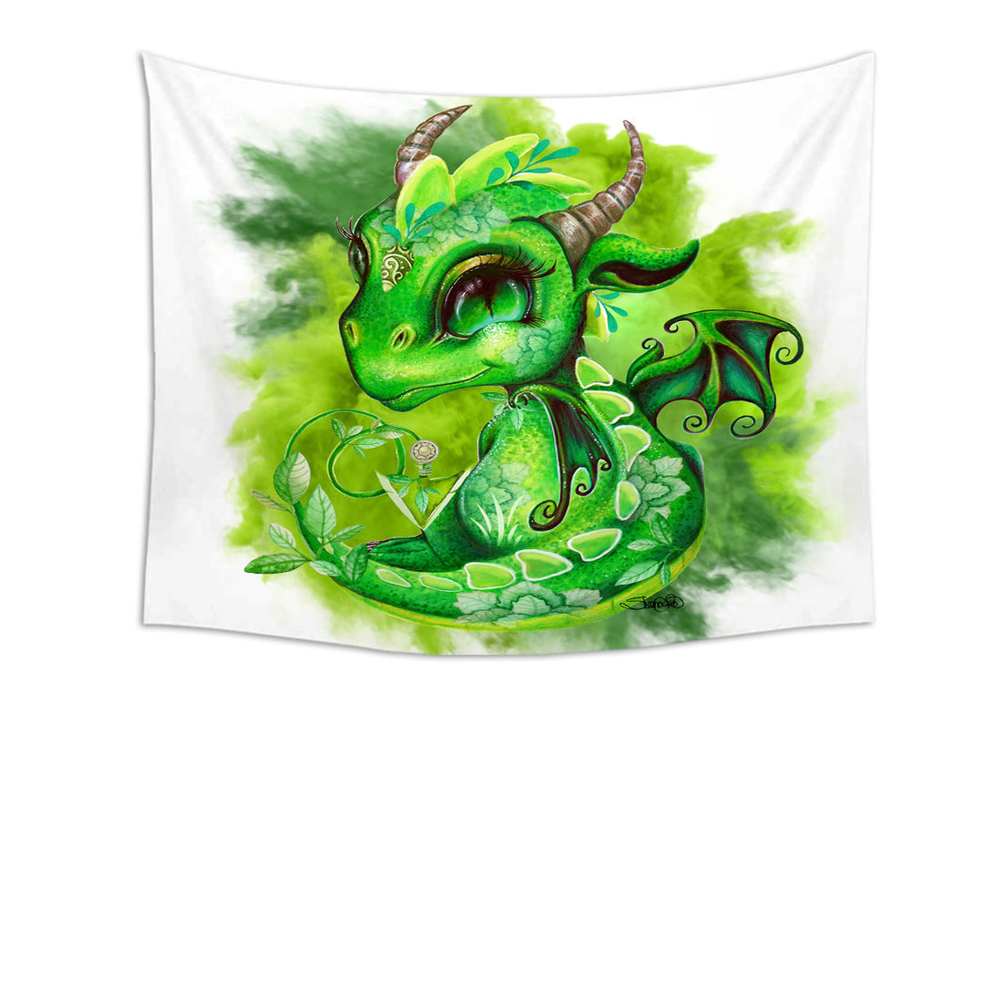 Green Tapestry Wall Decor Leaves Earth Lil Dragon