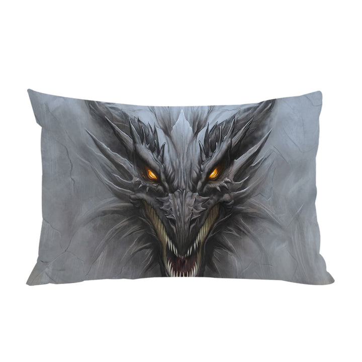 Grey Concrete Scary Dragon Pillowcases