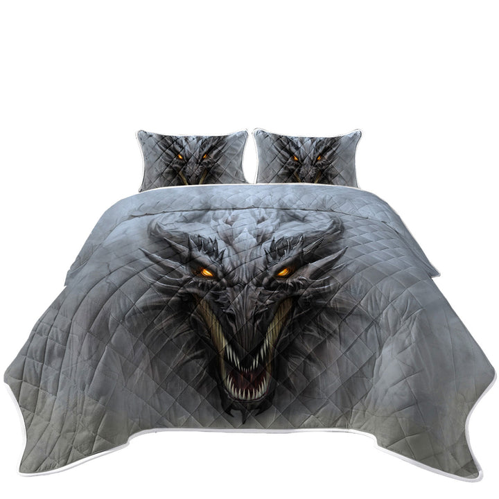 Grey Concrete Scary Dragon Quilts