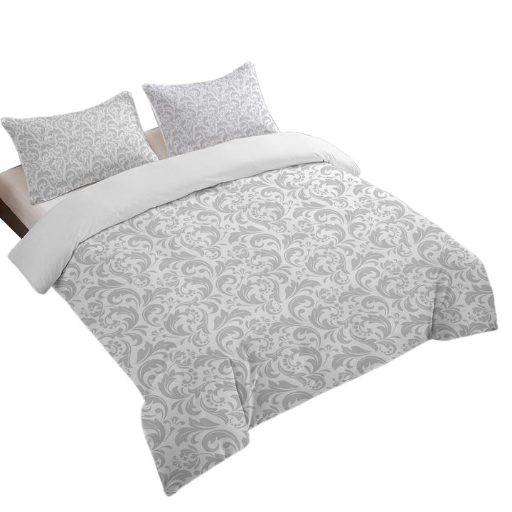 Grey Pattern of Royal Floral Coverlet